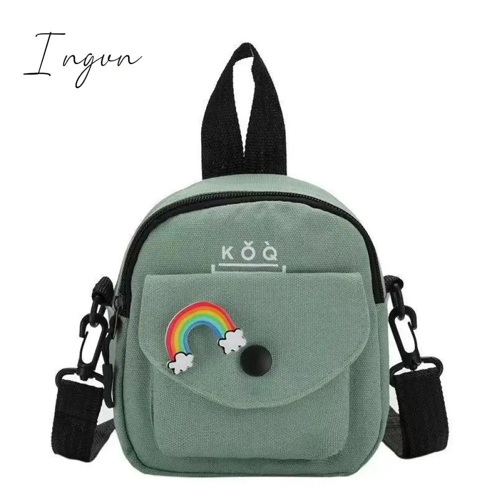 Ingvn - Women's Single Shoulder Bag Fashion Solid Color Casual Handbag Outdoor rainbow Canvas Handbag Zipper Cross-body Bag