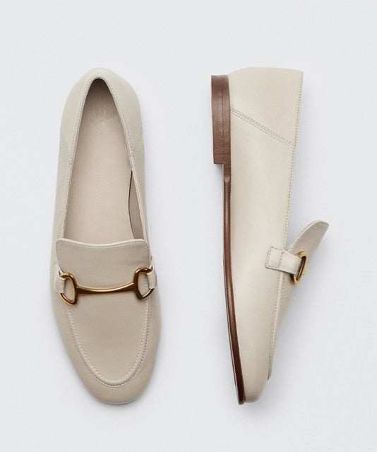 Withered 2026shoes women england style office lady simple solid genuine leather Sheepskin soft Lok shoes loafers shoes for women