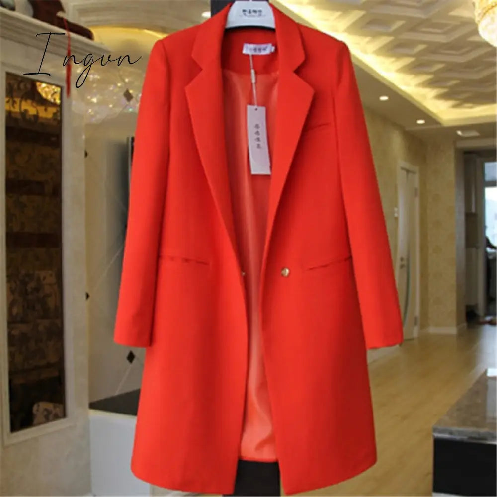 Ingvn - Spring Autumn Blazers Women Small suit Plus size Long sleeve jacket Casual tops female Slim Wild Blazers Windbreaker coat