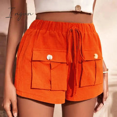 Ingvn - Tie Waist Cargo Shorts