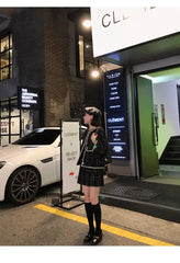 Ingvn - European Style Autumn Winter 2 Piece Set Women Short Woolen Tweed Jacket Coat & Bodycon Mini Skirt Set Women Two Piece Outfits