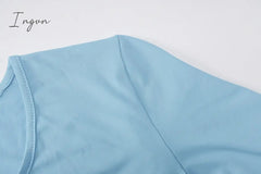 Ingvn - 2 Piece Outfits For Women Sexy Long Sleeve Crop Tops Drawstring Leggings Pants Sets Casual Sporty Sweatpants Tracksuits