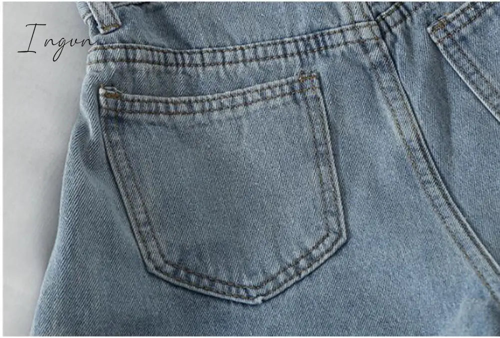 Ingvn - New Summer High Waist Denim Shorts Women Casual Loose Ladies Fashion Plus Size Elastic Waist Wide Leg Short Jeans Female