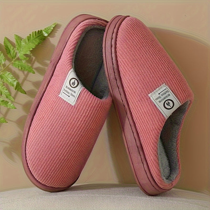 Plush Comfort Winter Slippers - Warm & Cozy, Soft Fabric Lined, Classic Style, Non-Slip Home Footwear
