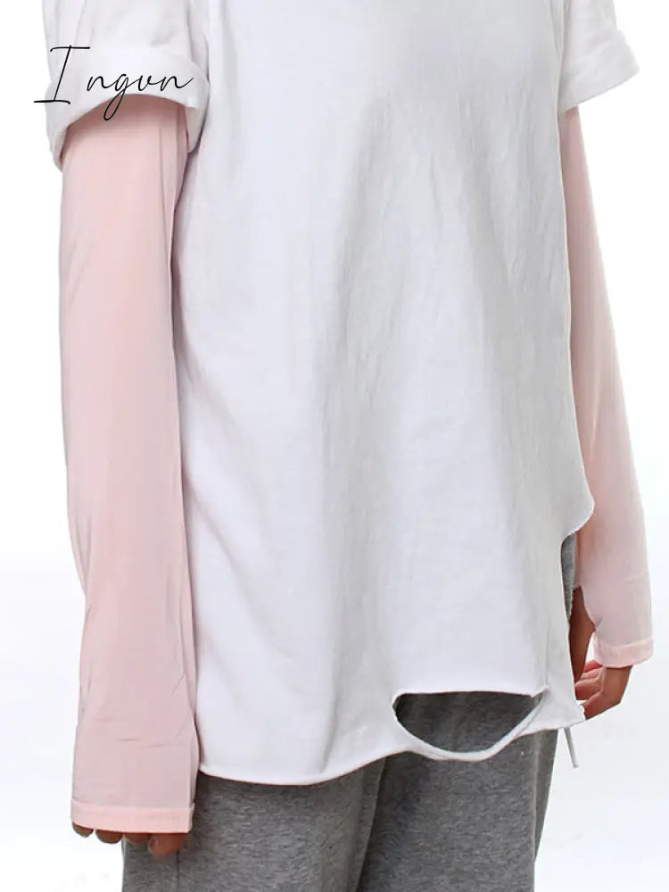 Ingvn - Ice Silk Sun Protection Simple Solid Color Sleevelet