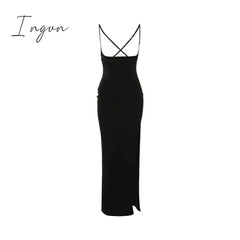 Ingvn - Sexy Split Design Dress Set Autumn Spring Long Sleeve T-Shirt Women Two Piece Set Elastic Slim 2 Piece Suit Y2K