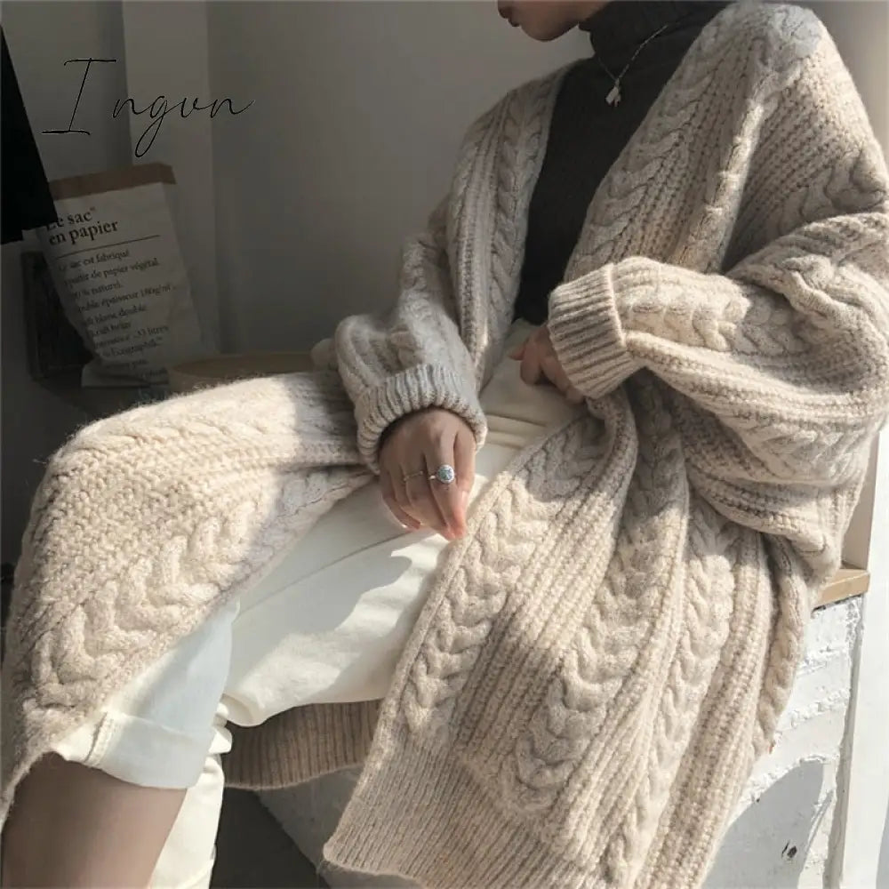 Ingvn - New Women's Sweaters Autumn Winter Fashionable Bat Sleeve Cardigans Warm Wild Knitwear Tops