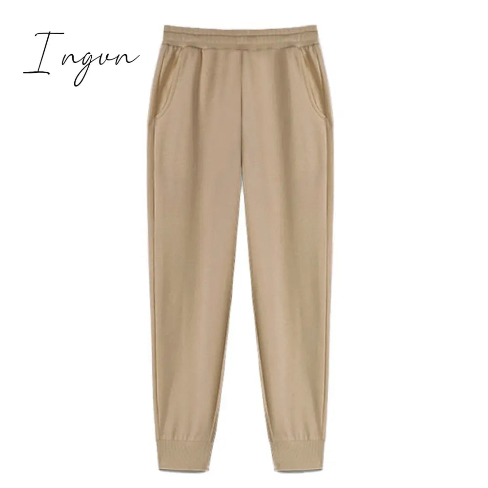 Ingvn - Women Unisex Couple Fleece 100% Cotton Suits 2 Pieces Sets Casual Tracksuit Hoodies Sweatshirt Pants Plus Size