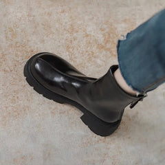 Ingvn  British Style Women Ankle Boots Fashion Zippers Modern Short Booties Autumn Winter Ladies Concise Thick Heels Shoes