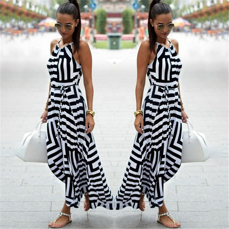 Pbong mid size graduation outfit romantic style teen swag clean girl ideas 90s latina aesthetic freaknik tomboy swaggy goingSummer Maxi Long Dress New Fashion Women Sexy Boho Striped Sleeveless Beach Style Strap Sundress Vestidos For Female Bigsweety