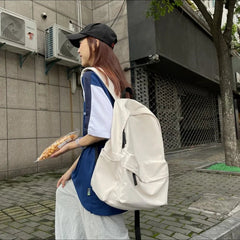 Ingvn  Nylon Versatile Backpack Large Capacity School Student Backpack Washable Waterproof Computer Bag Unisex