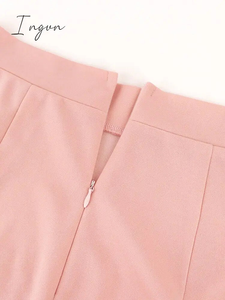 Ingvn - Women Mermaid Skirt High Waist Black Trumpet Flare Fishtail Sheath Stylish Ruffle Elegant Party Event Elastic Classy Jupes