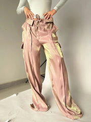 Ingvn  Women Baggy Pants Streetwear y2k Low Rise Cargo Pants  Fashion Night Club Party Holiday Long Trousers Korean Style