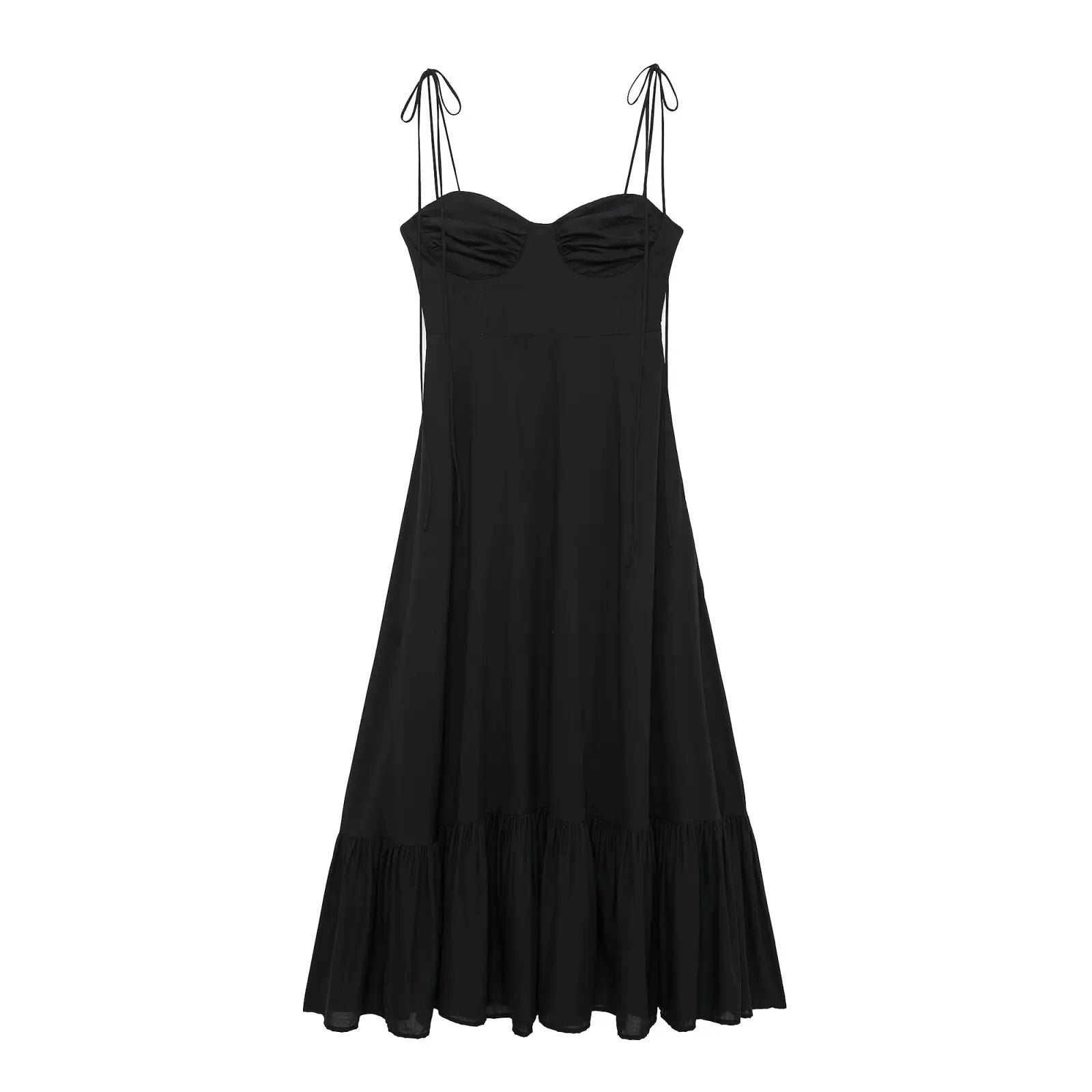 Female Beach Style Dress White Sling Sleeveless Backless Lace-Up Decoration Zipper Summer Fashion Women Long Dresses