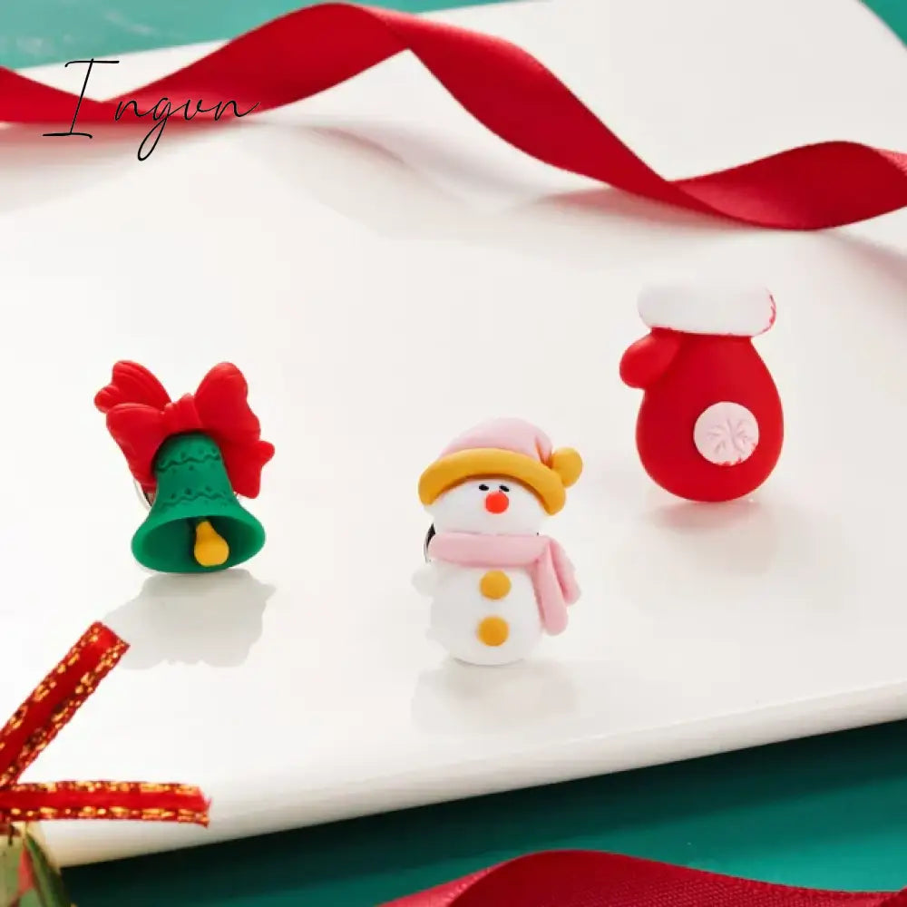 3pcs/set Christmas Gift For Women Men Brooches Enamel Pins Santa Claus Bell Elk Snowflake Xmas Tree Brooch Kids New Year Pin