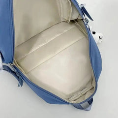 INGVN  Popular Pink Purple Color Girls High School Student Backpack Bags