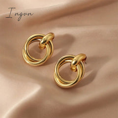 New Trendy Vintage Golden Silver Plated Wrapped Earrings for Women Niche Design Elegant Party Jewelry Girlfriend Gifts