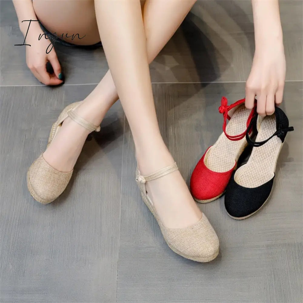 Ingvn - Espadrilles Wedges Woman Sandals Summer 2023 New In Ladies Comfort Casual Shoes Party Sandals Footwear Zapatillas Mujer Verano