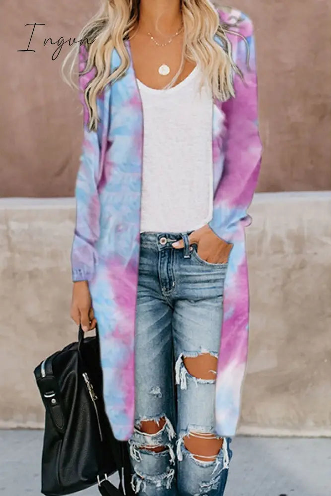 Ingvn - Casual Street Print Patchwork V Neck Outerwear