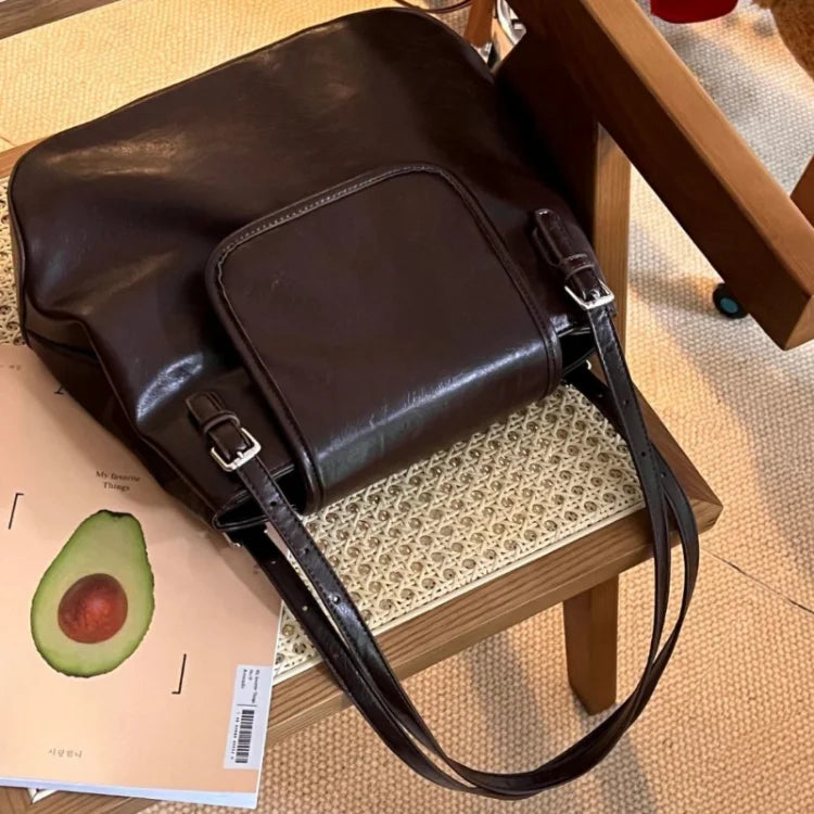 INGVN  Bags for Women Korean Trendy Vintage Casual Women's Handbags Streetwear Punk Solid All Match Shoulder Underarm Bag Y2k Aesthetic