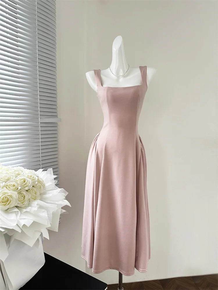 Even Party Red Dress Women Casual Elegant Clothing One Piece Dress Korea Fashioon Summer Sleeveless Strap Mini Dress Female