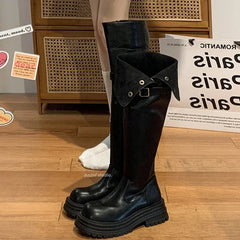 Ingvn  Winter Modern Women's Over The Knee Boots Fashion Slip On Long Bootties Designer High Heels Botas De Mujer