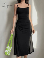 Ingvn - Backless Tie Strap Maxi Dress