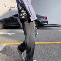 Ingvn - Women Suit Pants Spring Office Lady Long Trousers New Autumn Solid Loose High Waist Pant Vestodo Female Pants