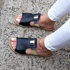 Ingvn - Casual Mixed Color Flat Slippers