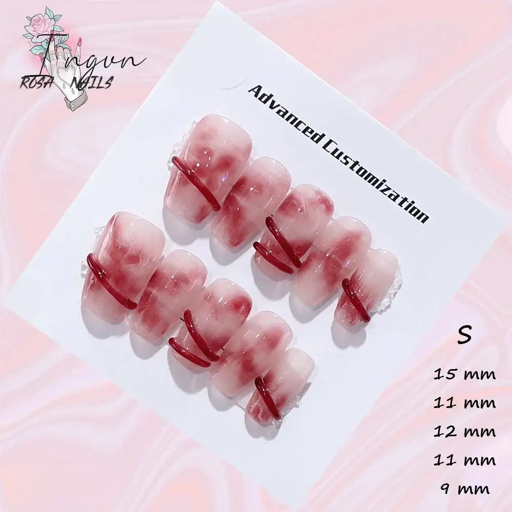 Punk Dragon Charms Press on Nail Artificial Long False Nails XS Black Dragons Goth Presson Tips Butterfly Fake Nail y2k Pressons