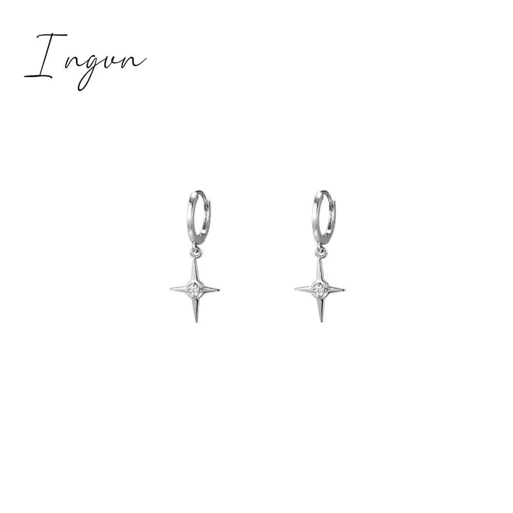 Y2K Goth Harajuku Sweet Cool Silver Color Metal Stars Drop Pendant Earring For Women Egirl Aesthetic Accessories Jewelry