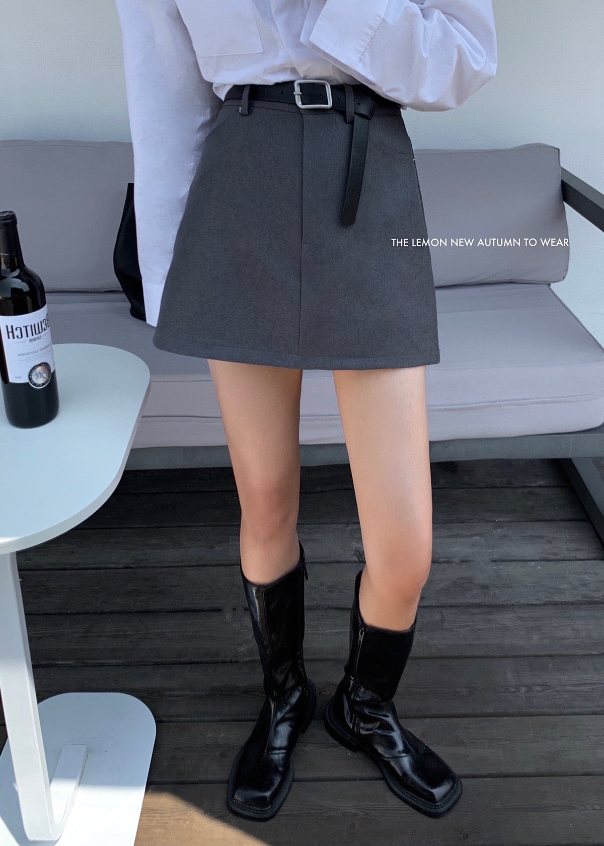 Voguable England Solid Women Belt Skirt winter fashion High Waist A-line pocket Skirt Females Mini Office ladies 5 color casual Skirts