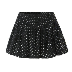 American Retro Elastic Waist Polka Dot Mini Skirt Women Holiday Summer Short Bud Skirts Y2K New