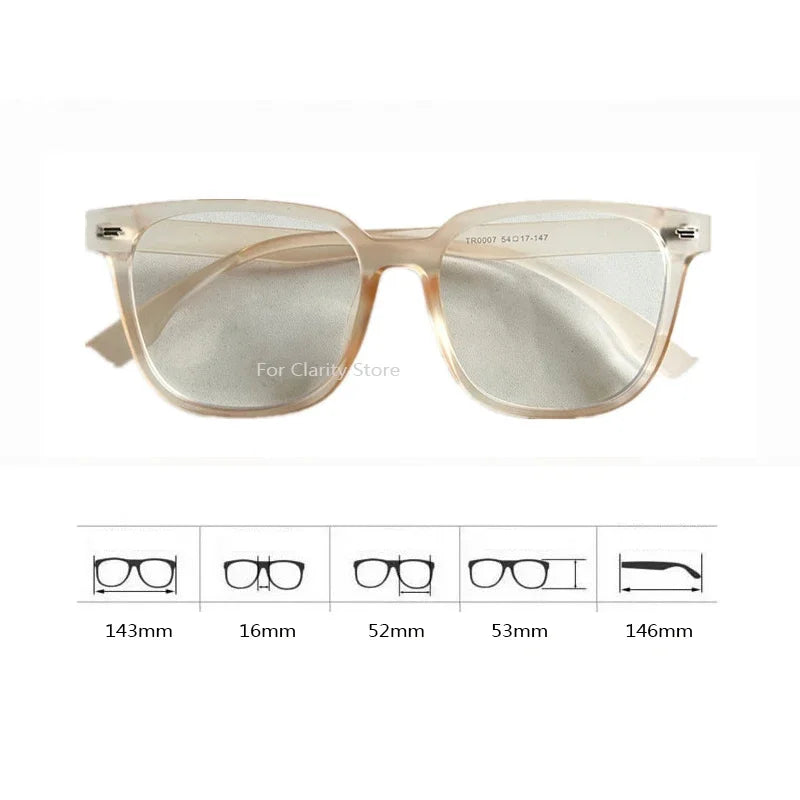 INGVN  Korea Big Glasses Frame Women Lovely Ins No Makeup Plain Glasses Men Eyewear Cute Decorative Computer Glasses