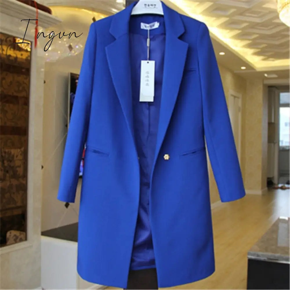 Ingvn - Spring Autumn Blazers Women Small suit Plus size Long sleeve jacket Casual tops female Slim Wild Blazers Windbreaker coat