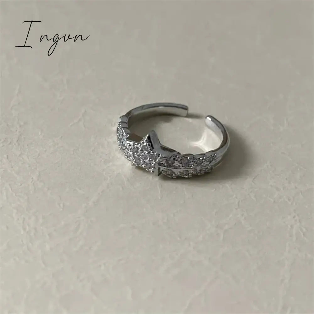 Korea Cute Rabbit Ear Rings Girl Women Bunny Butterfly Ring Zircon Jewelry Opening Rings For Girlfriend Sweet Cool Jewelry Gifts