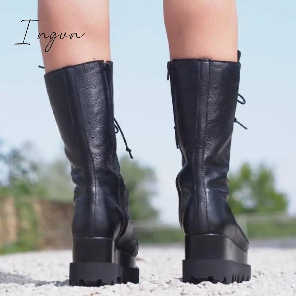 Ingvn - Women's Faux Leather Boots