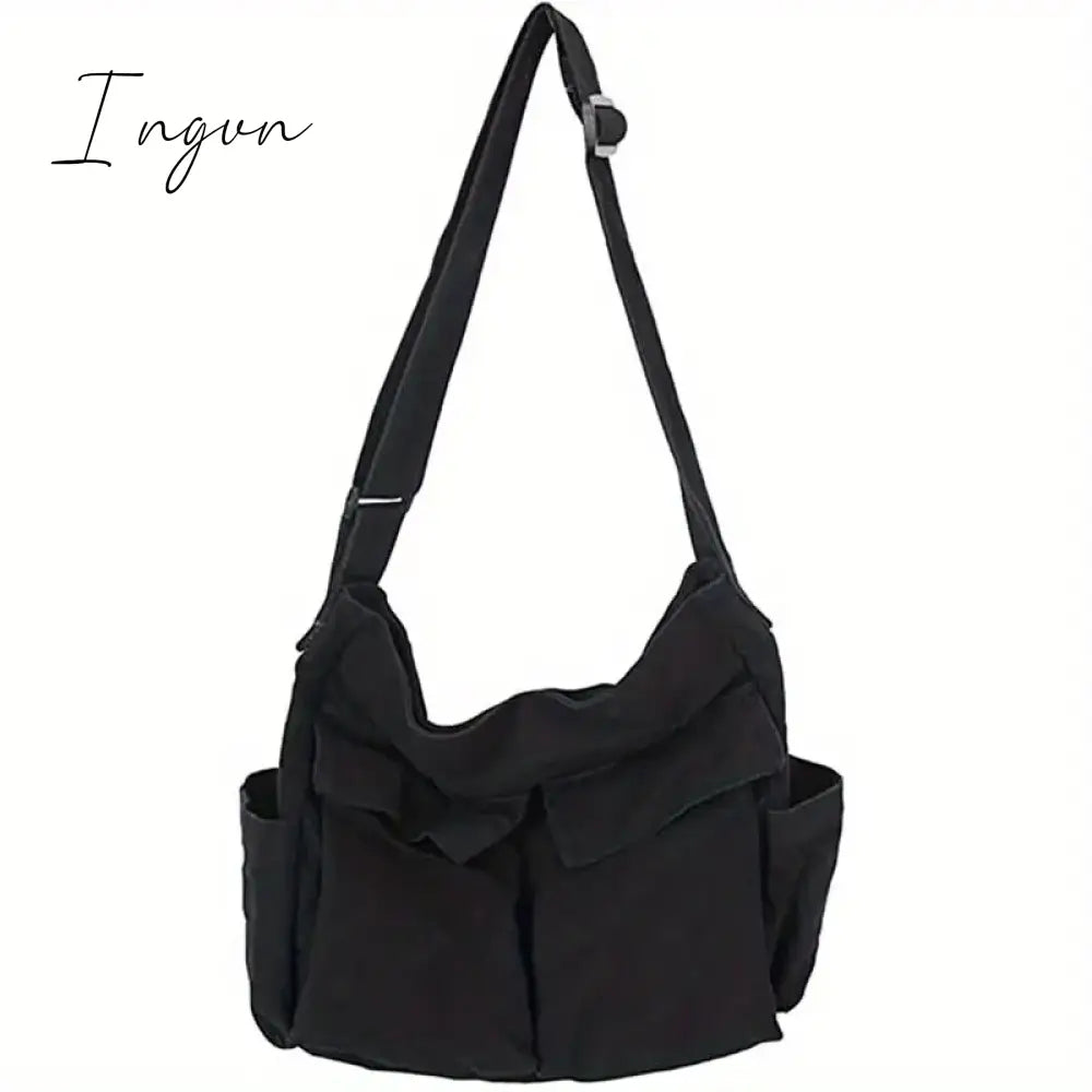 Ingvn - Women Vintage Handbag Canvas Teenager Shoulder Tote Bags Messenger Bags Ladies Casual Handbag Crossbody Purse