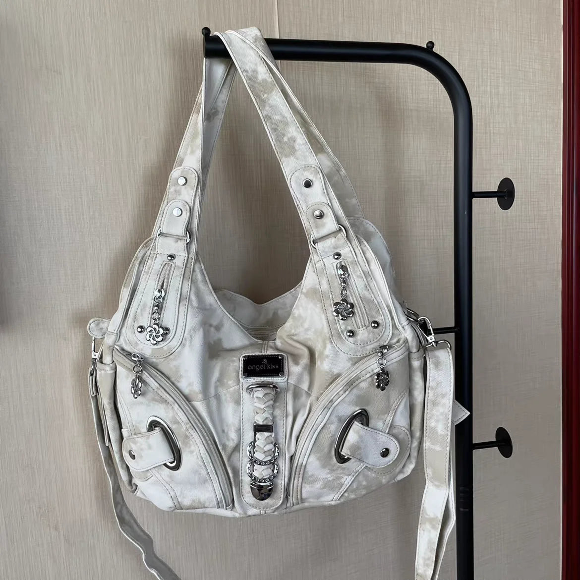 Ingvn  Y2k Vintage Shoulder Bag for Women Gothic Fashion Tie-dye Tote Bag Aesthetic Large Capacity Luxury Designer Female Handbag