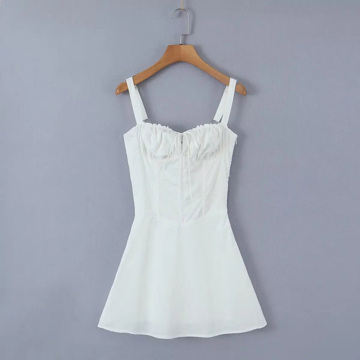 New Fashion Women Back Lacing Up Bandage Black White Sling Dress Sexy Sleeveless Female Summer Party Mini Robe
