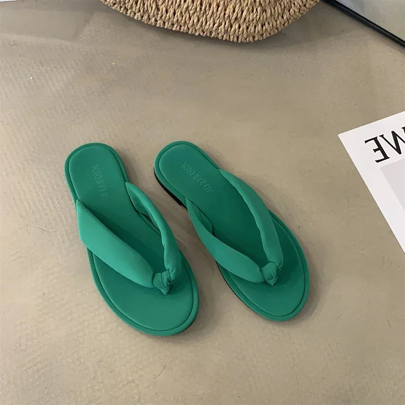 Ingvn  New Summer Clip Toe Women Slipper Fashion Slip On Soft Flat Heel Slides Ladies Outdoor Beach Vaction Sandalias Flip Flop