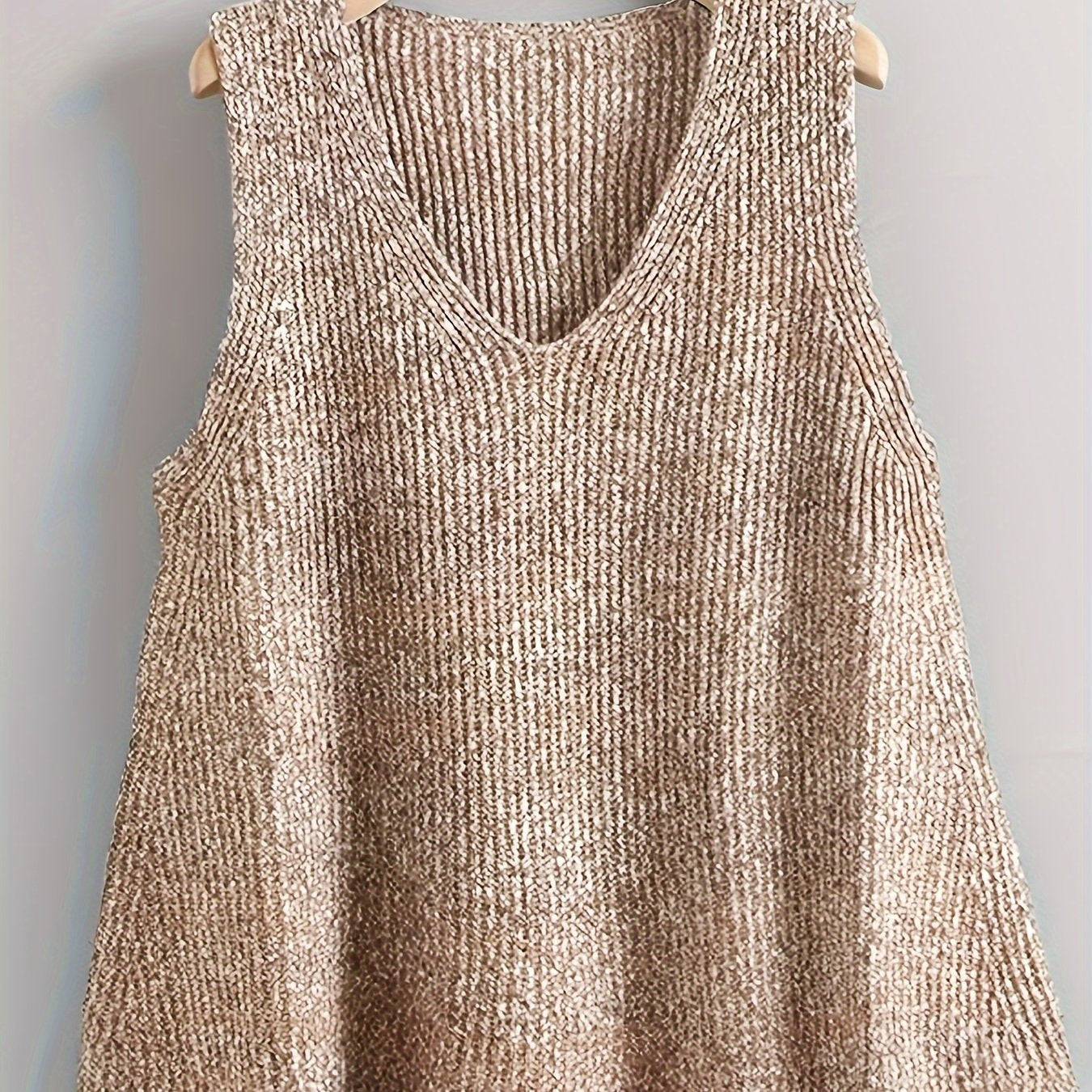 Chic Plus Size V-Neck Sweater Vest - Comfortable Stretch Fit for Daily Wear