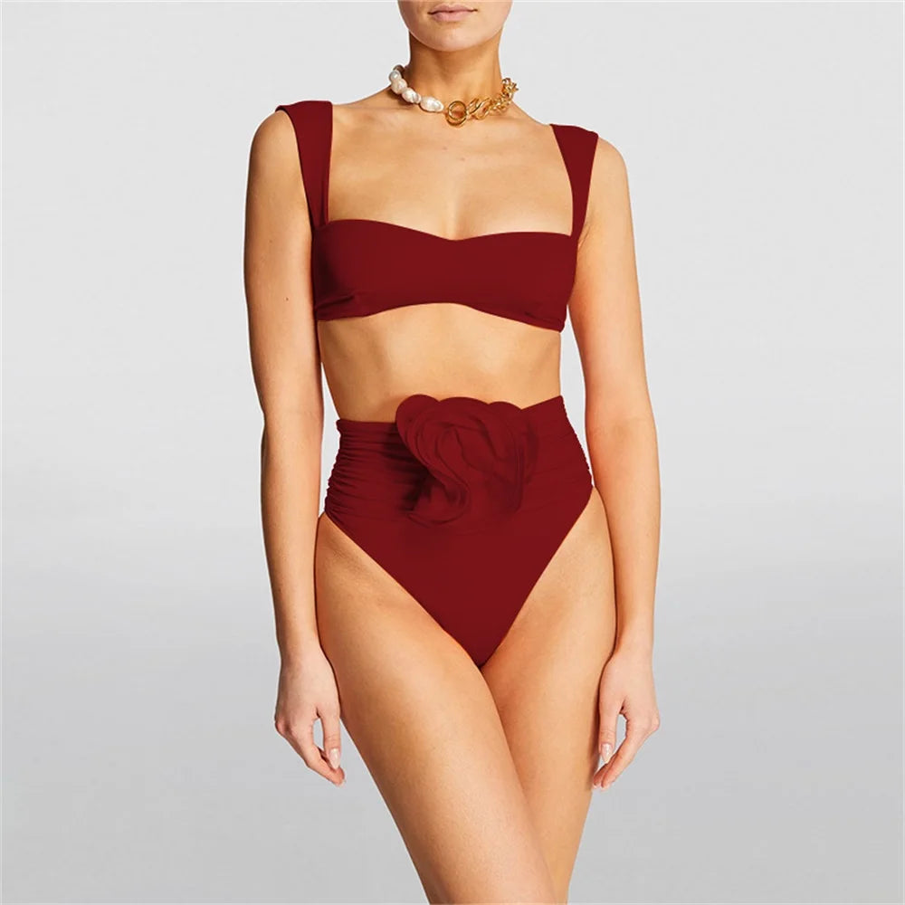 Floral Bikini Set Women Swimsuit High Waist Bikini Push Up Bikinis Sexy Bathing Suit Beachwear Print Biquini Female  Beach
