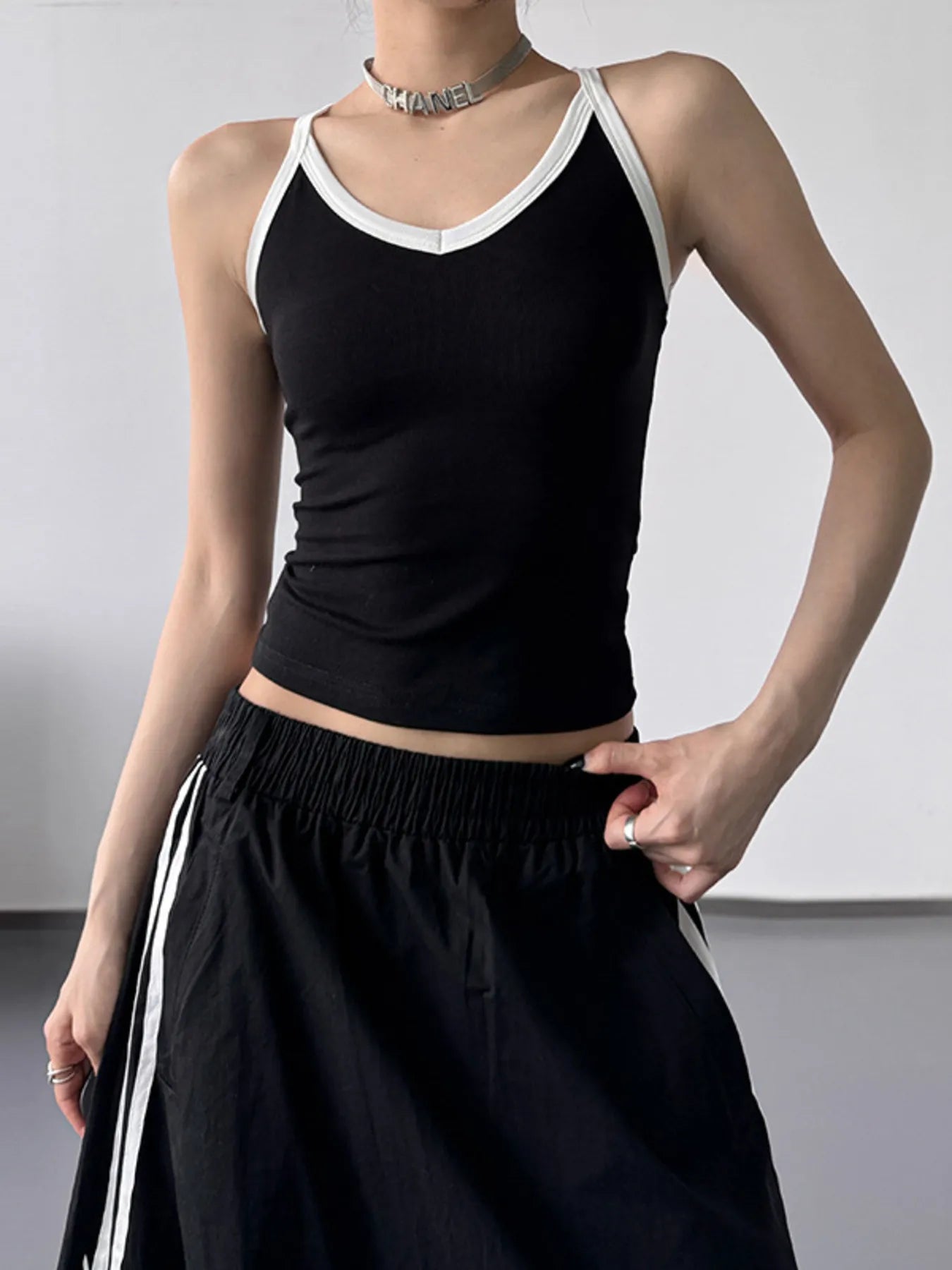 Contrast Trim Cami Top
