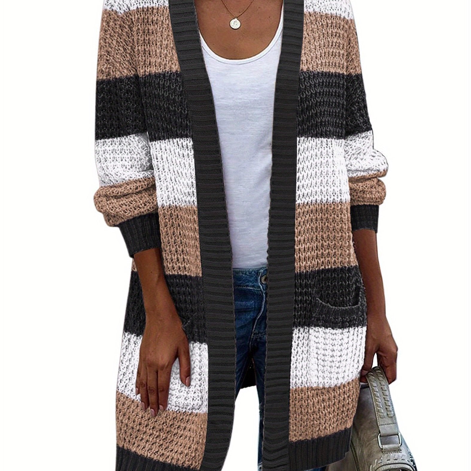 New Season Women's Oversized Lantern Sleeve Open Front Chunky Knit Fall Sweater Cardigan with Cozy Outwear Design
