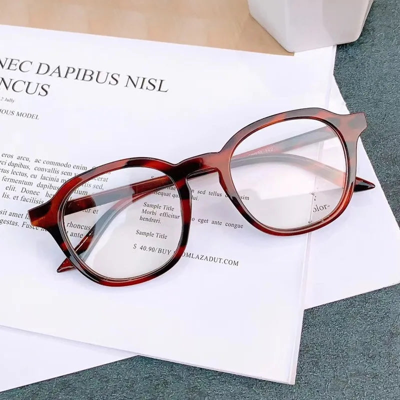 INGVN  Korean Transparent Glasses Frame Women Lovely Plain Glasses Men Eyewear Cute Decorative Computer Glasses