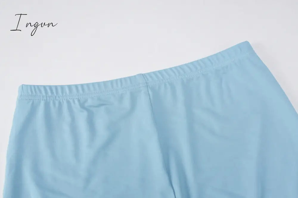 Ingvn - 2 Piece Outfits For Women Sexy Long Sleeve Crop Tops Drawstring Leggings Pants Sets Casual Sporty Sweatpants Tracksuits
