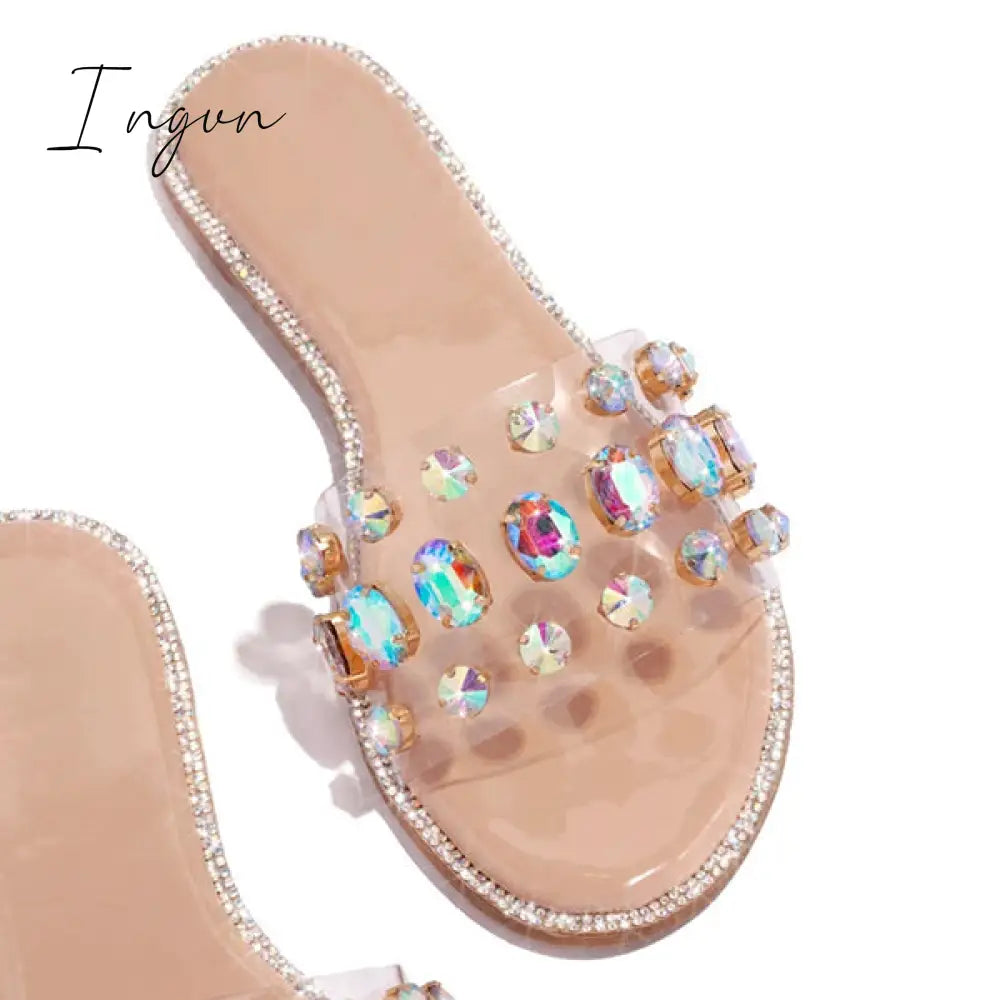 Ingvn - Gem Slip-On Clear Strap Slippers