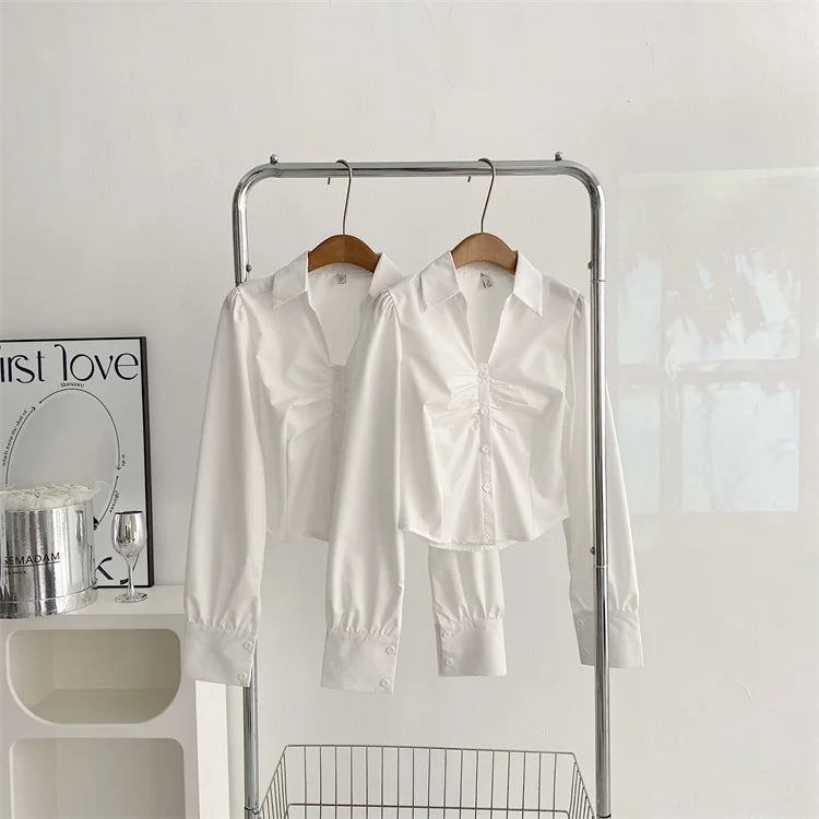 Voguable  Y2K 3 Piece Set Women Cropped Coat + Long Sleeve Shirt + High Waist Halter Ruffles Mini Dress Korean Chic Fashion Sexy Outfits
