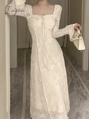 Elegant and Chic Women Casual Solid Party Dress Vintage A-Line Chic Birthday Prom Vestidos Female Clothes New Robe Mujers